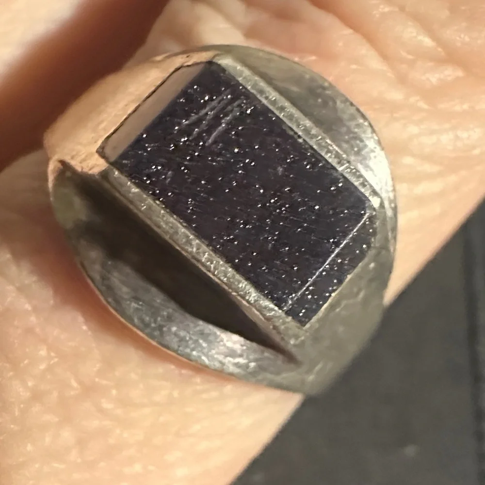 Silver and Blue Goldstone exquisite Ring